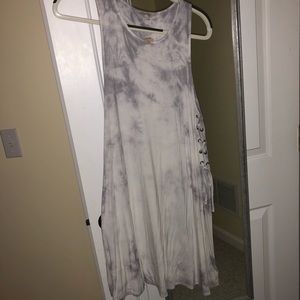 Grey and white tie dye swing dress